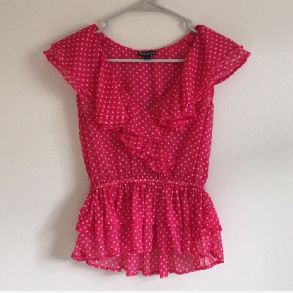 Cute pink polka dot top